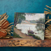Georges Pierre Seurat | Flusslandschaft mit Schiff Fotoplatte (Seite)