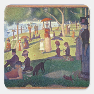 Georges Pierre Seurat Sonntag Nachmittag auf ist Quadratischer Aufkleber