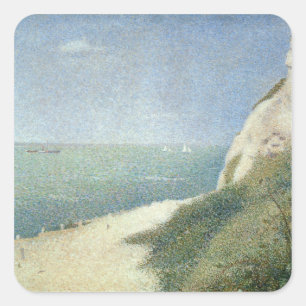 Georges Pierre Seurat   Strand bei Bas Butin, Honf Quadratischer Aufkleber