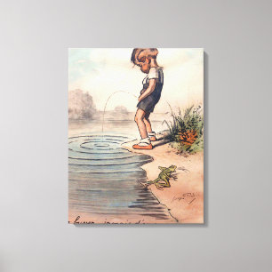 Georges Redon - Boy Peeing im Lake Don't Drink Leinwanddruck