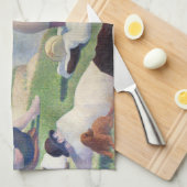 Georges Seurat - Bathers at Asnieres Geschirrtuch (Viertel Falte)