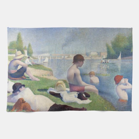 Georges Seurat - Bathers at Asnieres Geschirrtuch (Horizontal)