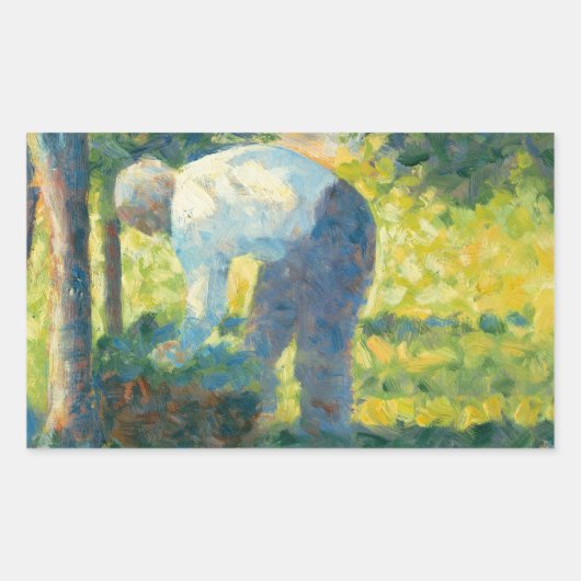 Georges Seurat - Der Garten Rechteckiger Aufkleber (Vorderseite)