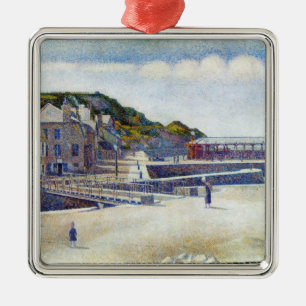 Georges Seurat- der Hafen und die Kais Ornament Aus Metall