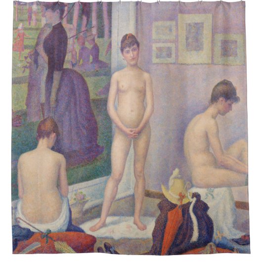 Georges Seurat - Die Modelle Duschvorhang (Vorderseite)