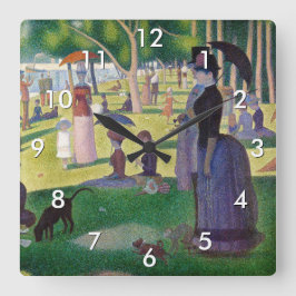 Georges Seurat - Ein Sonntag auf La Grande Jatte Quadratische Wanduhr