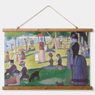 Georges Seurat - Ein Sonntag auf La Grande Jatte Wandteppich Mit Holzrahmen