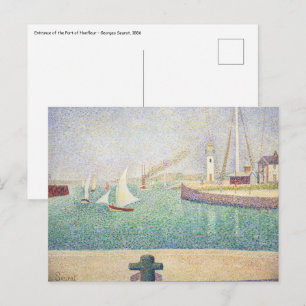 Georges Seurat - Eingang des Hafens von Honfleur Postkarte