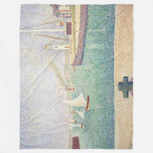 Georges Seurat - Eintritt in den Hafen von Honfleu Fleecedecke (Vorderseite)