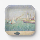 Georges Seurat - Eintritt in den Hafen von Honfleu Pappteller (Vorderseite)