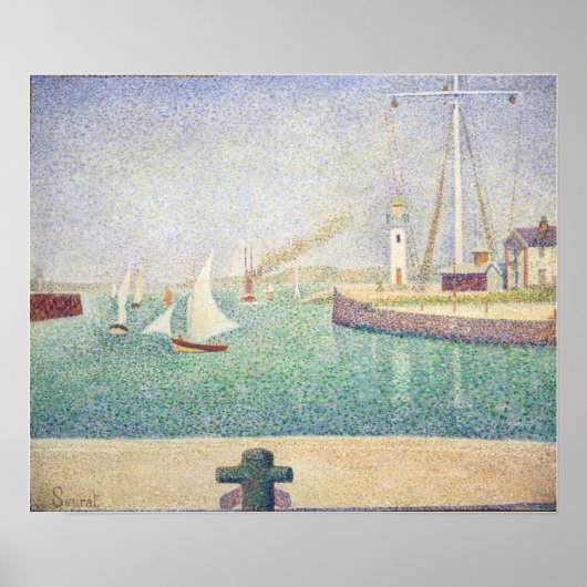 Georges Seurat - Eintritt in den Hafen von Honfleu Poster (Vorne)