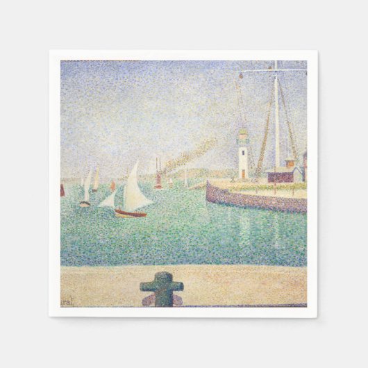 Georges Seurat - Eintritt in den Hafen von Honfleu Serviette (Vorderseite)