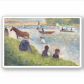 Georges Seurat Horse and Boats Aufkleber (Vorderseite)
