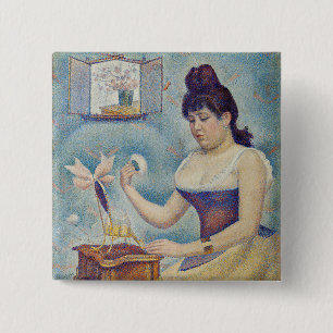 Georges Seurat - Junge Frau beim Pudern Button
