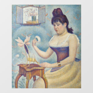 Georges Seurat - Junge Frau, die sich pudert Fensteraufkleber