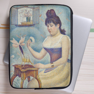 Georges Seurat - Junge Frau, die sich pudert Laptopschutzhülle