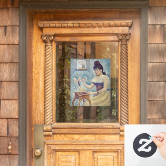 Georges Seurat - Junge Frau Powdering sich selbst Fensteraufkleber (Haustür)