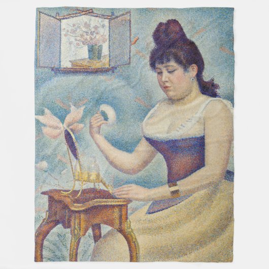 Georges Seurat - Junge Frau Powdering sich selbst Fleecedecke (Vorderseite)