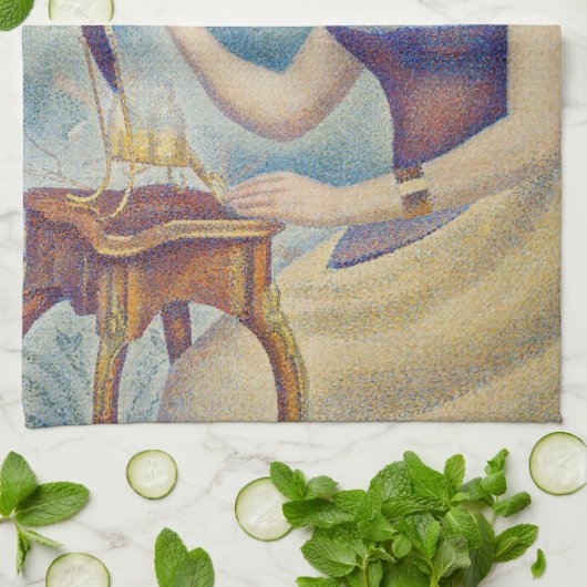 Georges Seurat - Junge Frau Powdering sich selbst Geschirrtuch (Gefaltet)