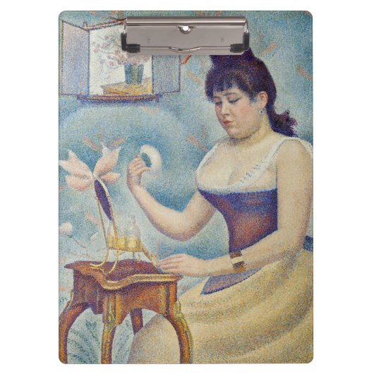 Georges Seurat - Junge Frau Powdering sich selbst Klemmbrett (Vorderseite)