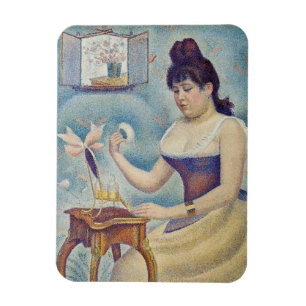 Georges Seurat - Junge Frau Powdering sich selbst Magnet