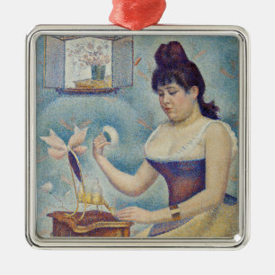 Georges Seurat - Junge Frau Powdering sich selbst Ornament Aus Metall