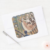 Georges Seurat - Le Chahut Quadratischer Aufkleber (Umschlag)