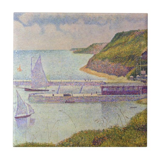 Georges Seurat - Port-en-Bessin bei Hochtide Fliese (Vorderseite)