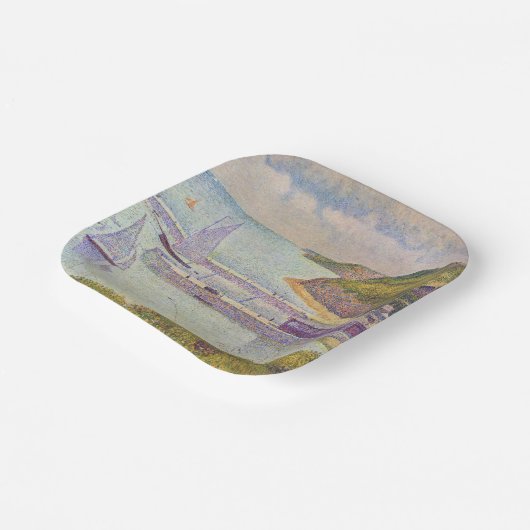 Georges Seurat - Port-en-Bessin bei Hochtide Pappteller (Gewinkelt)