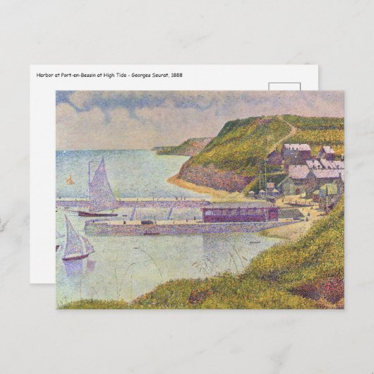 Georges Seurat - Port-en-Bessin bei Hochtide Postkarte (Vorne/Hinten)