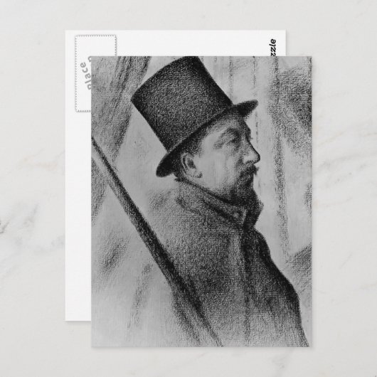 Georges Seurat - Portrait von Paul Signac Postkarte (Vorne/Hinten)