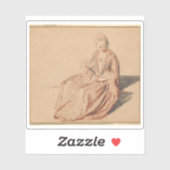 Georges Seurat - Sitzende Frau mit Lüfter Aufkleber (Blatt)