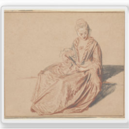 Georges Seurat - Sitzende Frau mit Lüfter Aufkleber