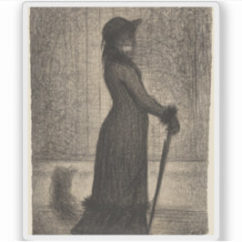 Georges Seurat - Woman Strolling (Une élégante) Aufkleber