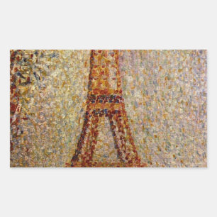 Georges Seurats Gemälde: Der Eiffelturm (1889) Rechteckiger Aufkleber