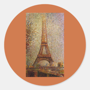 Georges Seurats Gemälde: Der Eiffelturm (1889) Runder Aufkleber