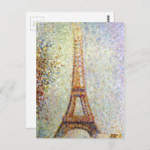 Georges Suerat Eiffel Tower Pointillism Postkarte (Vorne/Hinten)