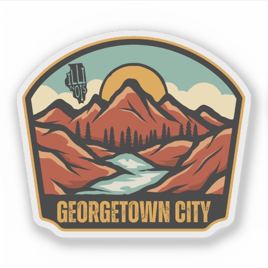 Georgetown city, Illinois Aufkleber (Vorderseite)