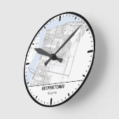 Georgetown Clock City Line Art Runde Wanduhr (Winkel)