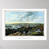 Georgetown, D.C. Panorama Karte - 1855 Poster (Vorne)