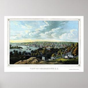 Georgetown, D.C. Panorama Karte - 1855 Poster