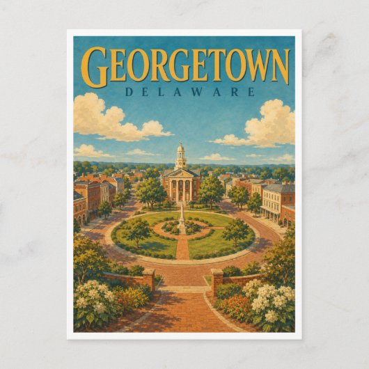Georgetown Delaware The Circle GeoSaga Postkarte (Vorderseite)