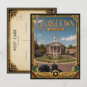 Georgetown Delaware Vintage Art Deco Golden Age Postkarte