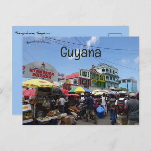 Georgetown Guyana Postkarte (Vorne/Hinten)