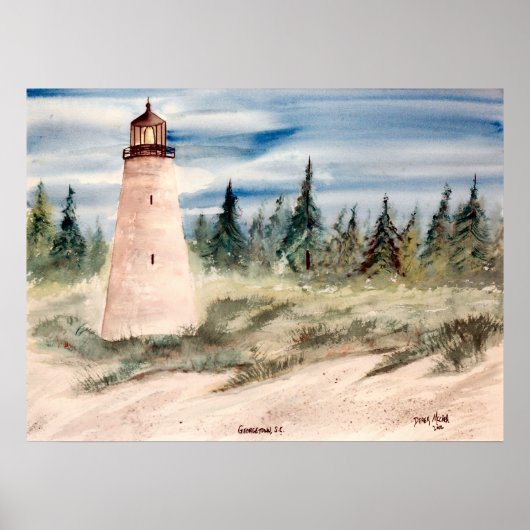 Georgetown, sc Leuchtturm Aquarell Poster (Vorne)