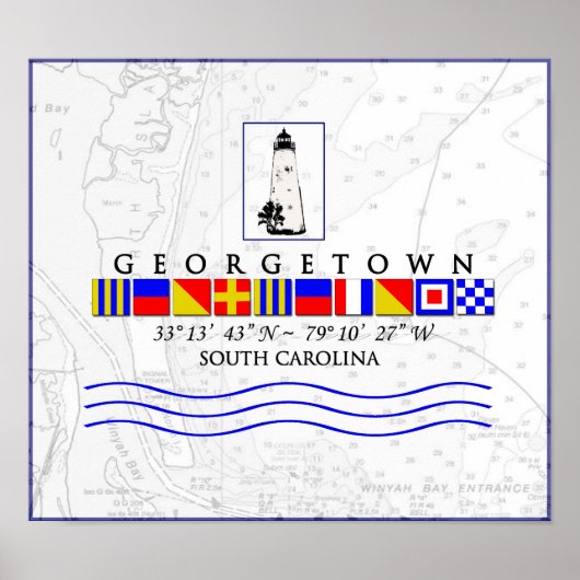 Georgetown SC Marine Signal Flag Poster (Vorne)