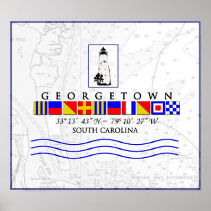 Georgetown Sc-Marinesignal-Flaggen-Plakat Poster