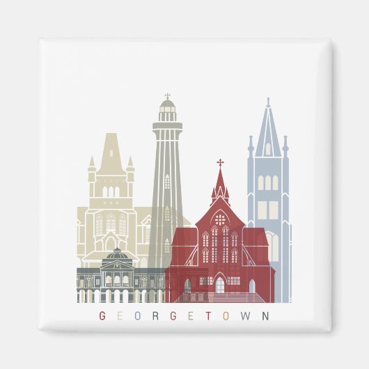 Georgetown-Skyline-Plakat Magnet (Vorne)