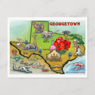 Georgetown Texas Cartoon Karte