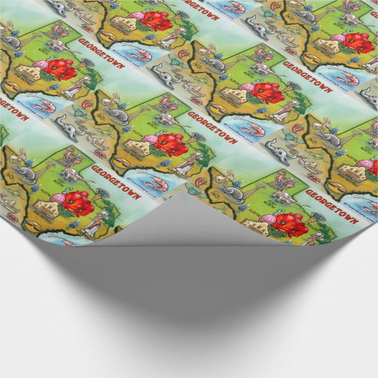 Georgetown Texas Cartoon Karte Geschenkpapier (Ecke)